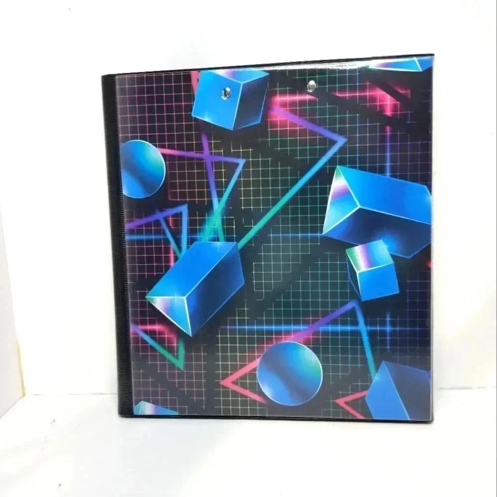 {Mead} Trapper Keeper Binder, Blue Vintage Retro 80s Look Shapes and Las…